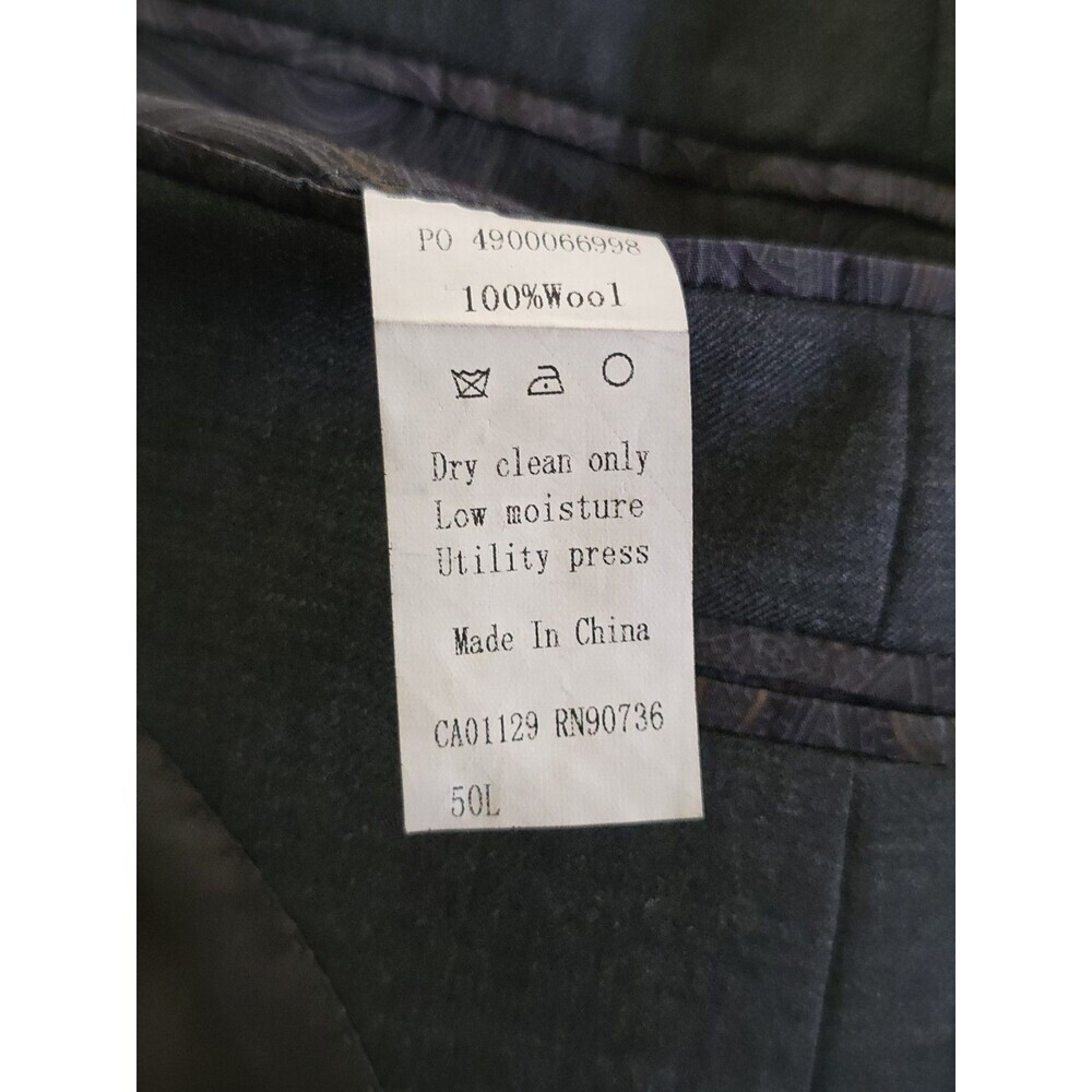 Lauren Ralph Lauren 50L 100% Wool Blazer Sport Coat Gray Windowpane 2 Button - Picture 13 of 14